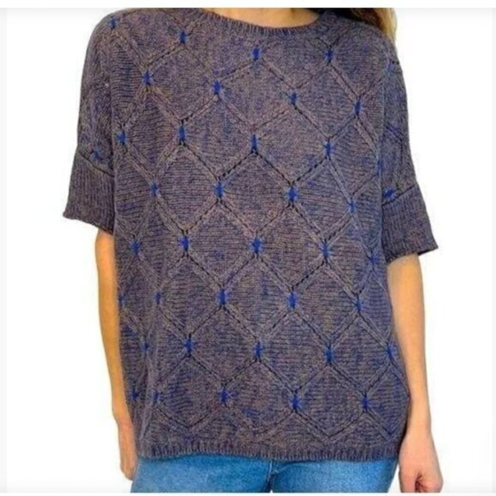 Anthropologie Moth Mohair Boxy Knit 3/4 Dolman Sleeve Sweater